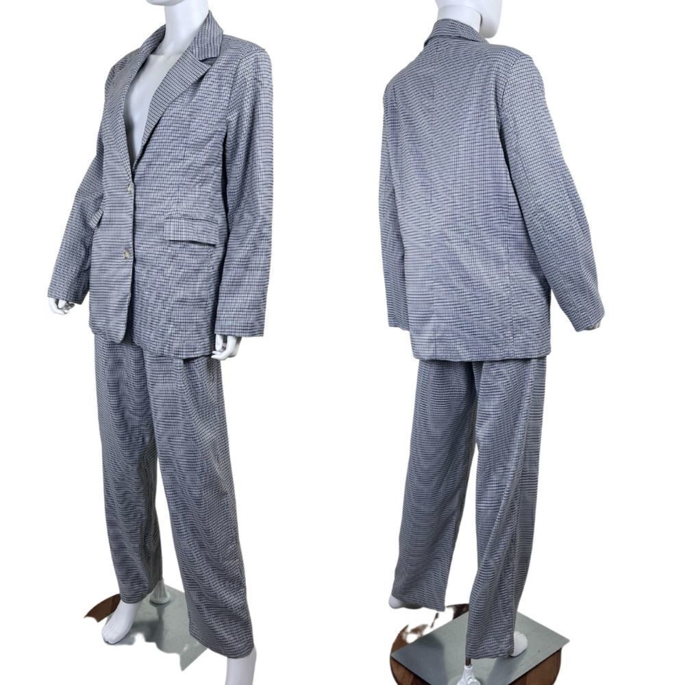 Motel Maiwa Women Size S Gray Herringbone Plaid Oversized Blazer Sakila Trouser
